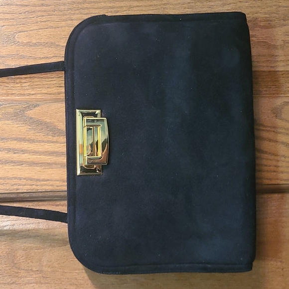 Velvet  Crossbody Bag/Clutch,  black - Picture 2 of 8